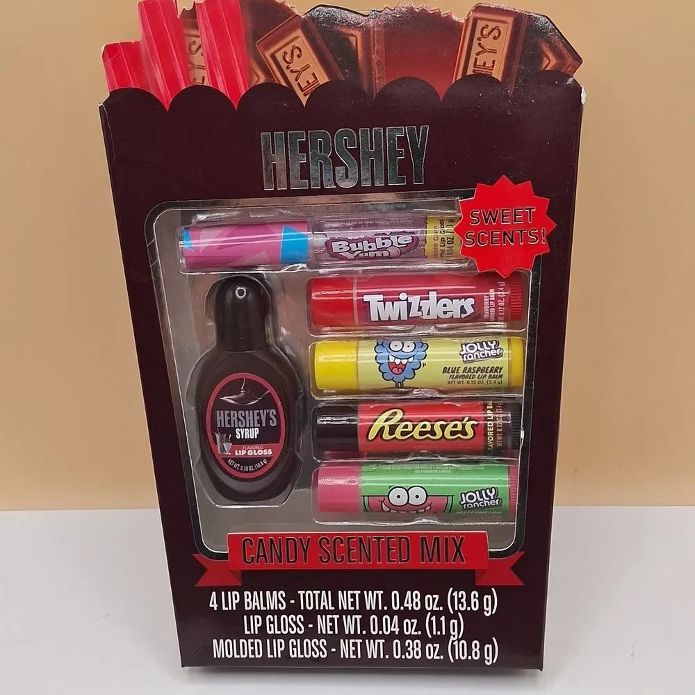 Hershey lip balm set 6 pack bubblegum flavor reeses jolly rancher twizzlers